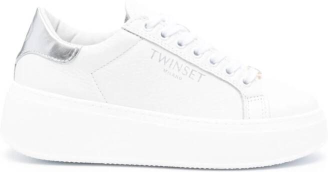 TWINSET platform leather sneakers White