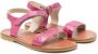 Two Con Me By Pépé crinkle-effect metallic leather sandals Pink - Thumbnail 1