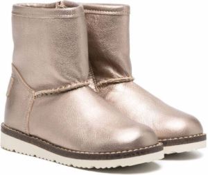 Two Con Me By Pépé metallic shearling-lining boots Gold