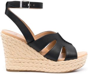 UGG braided-wedge heeled sandals Black