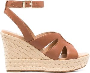 UGG braided-wedge heeled sandals Brown