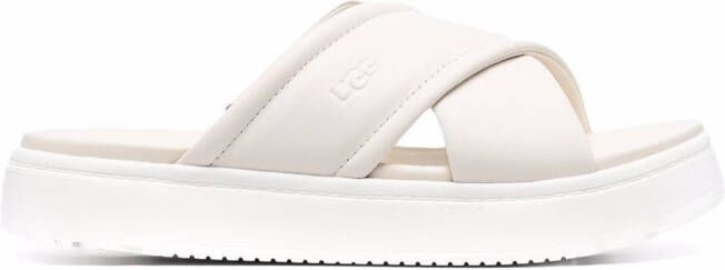 UGG cross-strap leather sandals Neutrals