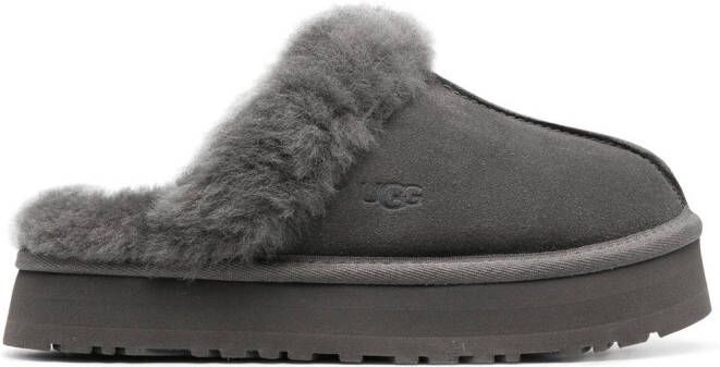 UGG Disquette shearling platform slippers Grey