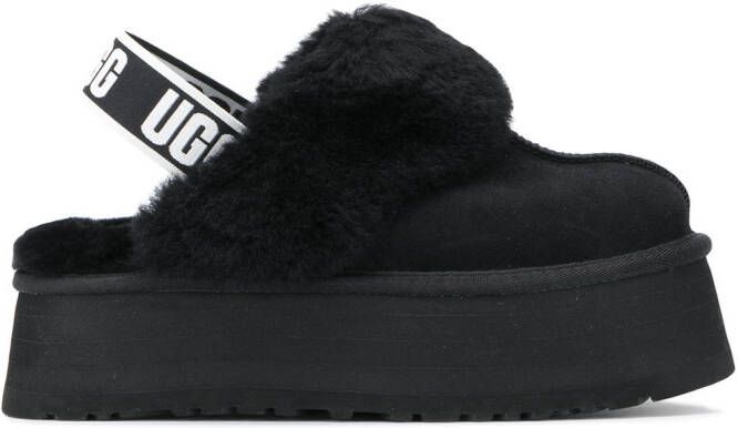 UGG faux fur slingback mules Black