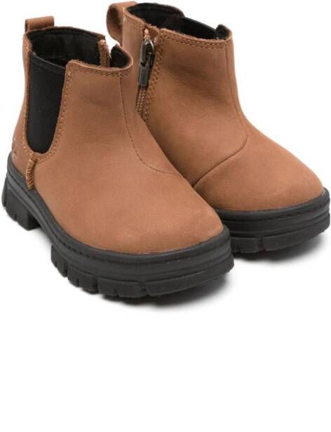 UGG Kids Ashton logo-embossed leather boots Brown
