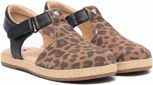 UGG Kids Emmery leopard sandals Brown