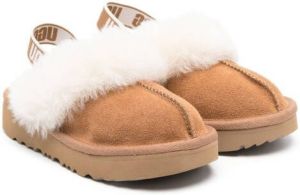 UGG Kids Funkette slingback shearling slippers Brown