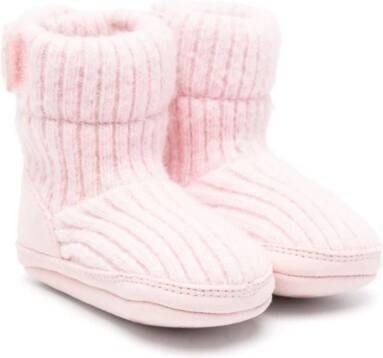UGG Kids logo-debossed ribbed-knit boots Pink