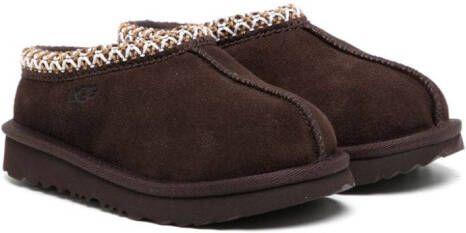 UGG Kids logo-debossed wool blend slippers Brown