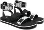 UGG Kids logo-motif ankle-strap sandals Black - Thumbnail 1