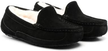UGG Kids shearling-lined suede loafers Black