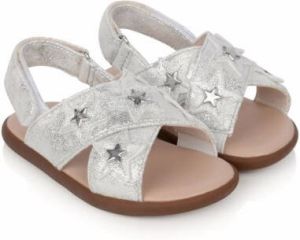 UGG Kids star-patch crossover strap sandals Silver
