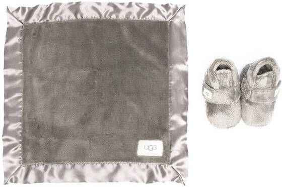 UGG Kids terry-cloth bootie and blanket set Grey