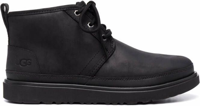 UGG shearling-lined leather ankle boots Black