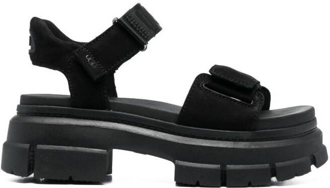 UGG touch-strap leather sandals Black