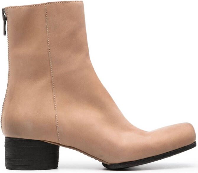 Uma Wang 50mm leather ankle boots Neutrals