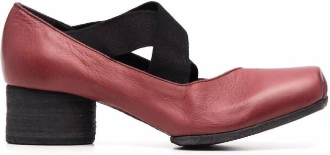 Uma Wang Ballerina square toe elasticated pumps Red