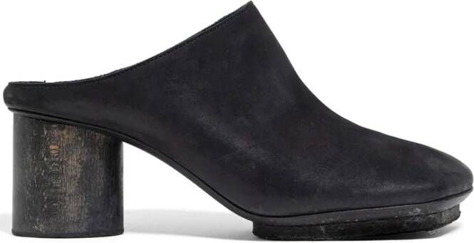 Uma Wang block-heel leather mules Black