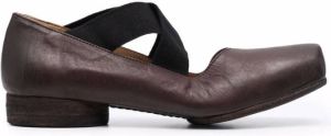 Uma Wang crossover-strap ballerina shoes Brown
