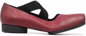 Uma Wang crossover-strap ballerina shoes Red