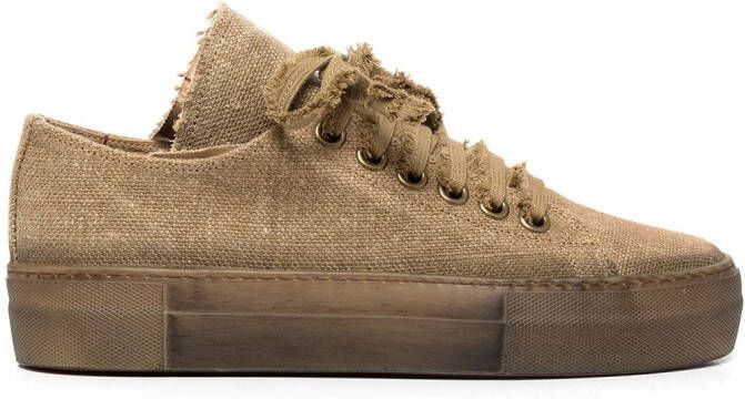 Uma Wang lace-up canvas sneakers Brown
