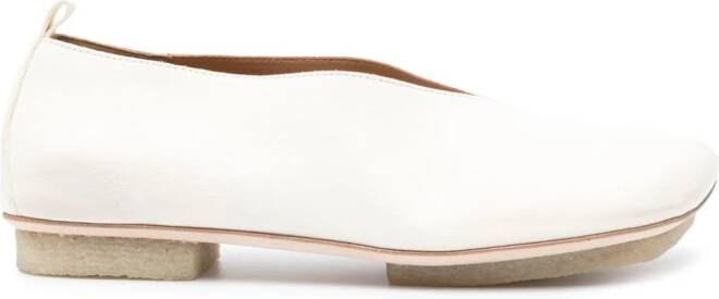 Uma Wang leather ballerina shoes Neutrals