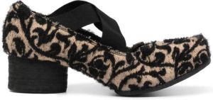 Uma Wang leopard ballerina shoes Black