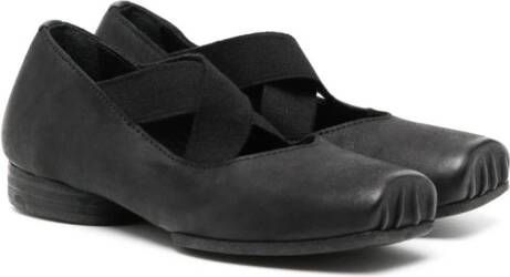Uma Wang square-toe leather ballet pumps Black