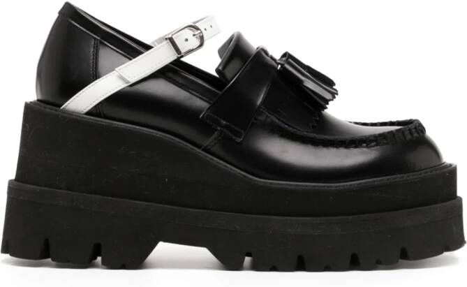 Undercover 95mm tassel-detail leather loafers Black