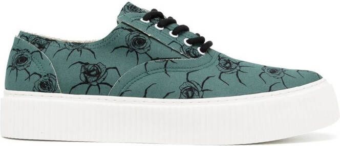 Undercoverism floral-print lace-up sneakers Green