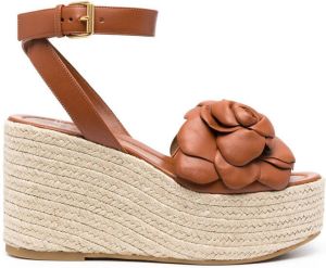 Valentino Garavani 100mm Atelier 03 rose editon wedge sandals Brown