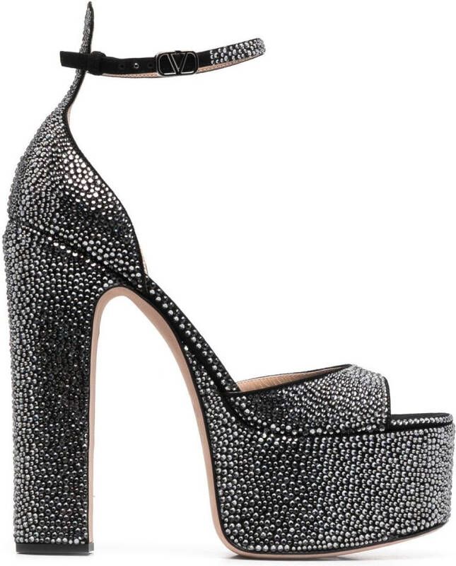 Valentino Garavani 170mm crystal-embellished platform sandals Black