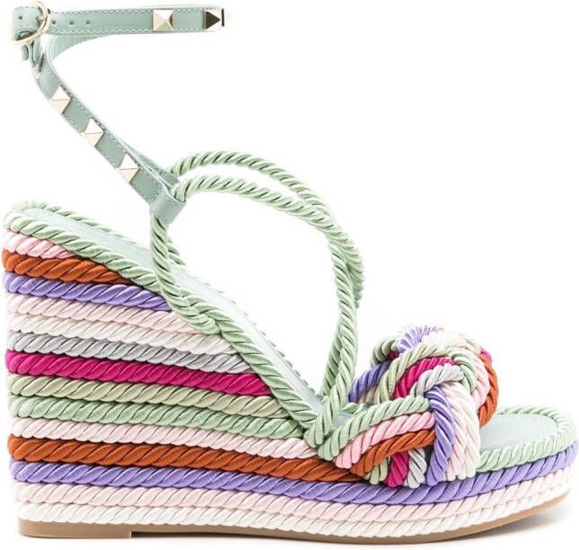 Valentino Garavani braided-strap wedge sandals Multicolour