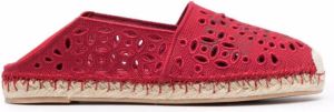 Valentino Garavani broderie anglaise espadrilles Red