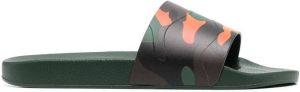 Valentino Garavani camouflage-print rubber slides Green