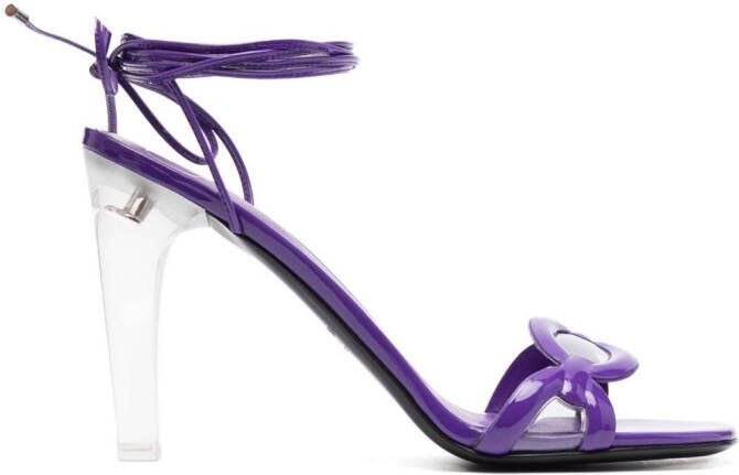 Valentino Garavani Chain 1967 110mm leather sandals Purple