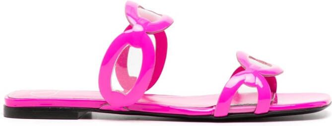 Valentino Garavani Chain 1967 flat slides Pink