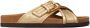 Valentino Garavani crossover-strap leather slides Gold - Thumbnail 1