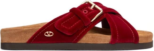 Valentino Garavani Fussfriend velvet sandals Red