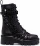 Valentino Garavani laser-cut combat boots Black - Thumbnail 1