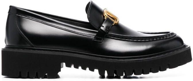 Valentino Garavani VLogo Signature leather loafers Black