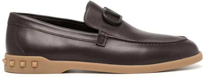 Valentino Garavani Leisure Flows leather loafers Brown