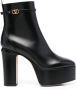 Valentino Garavani logo-buckle 125mm boots Black - Thumbnail 1