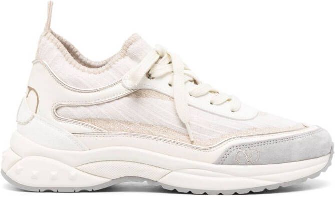 Valentino Garavani low-top chunky leather sneakers Neutrals