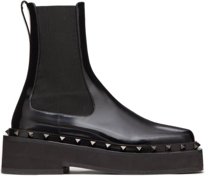 Valentino Garavani M-Way Rockstud Beatle 50mm leather boots Black