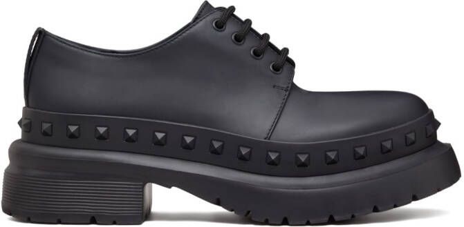 Valentino Garavani M-Way Rockstud leather Derby shoes Black