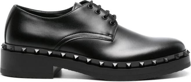 Valentino Garavani M-Way Rockstud leather derby shoes Black