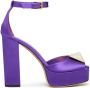 Valentino Garavani One Stud 120mm platform sandals Purple - Thumbnail 1