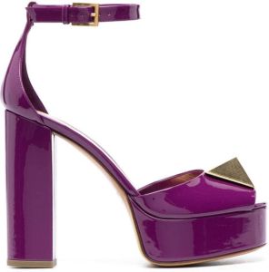 Valentino Garavani One Stud 125mm platform sandals Purple