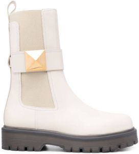 Valentino Garavani One Stud leather ankle boots Neutrals